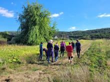 Eine Gruppe Mitglieder beim Feldspaziergang.