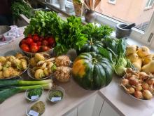 Hier sieht man das Gemüse vor dem Verarbeiten.